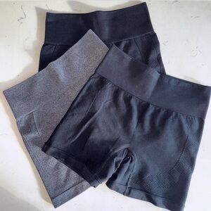 Women's Black and Gray Shorts